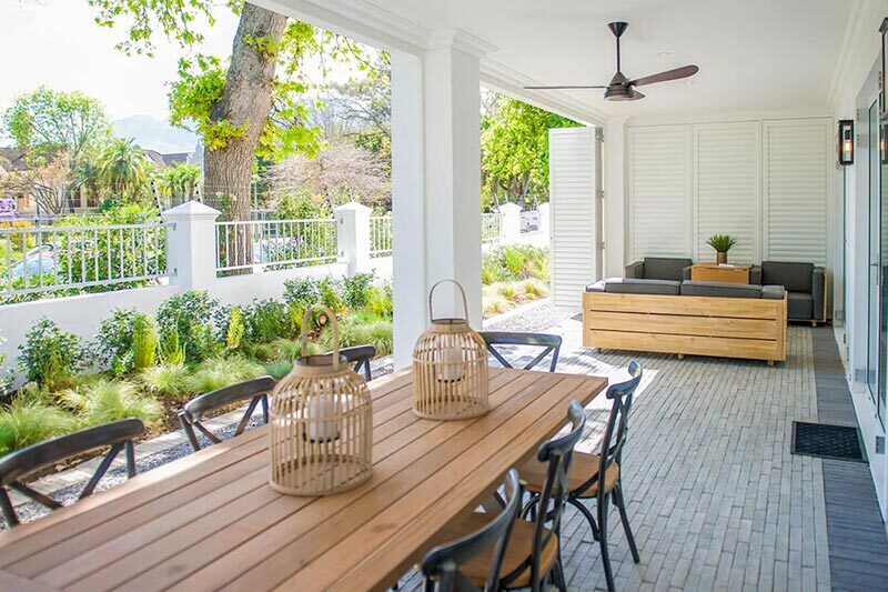 Covered patio and garden
