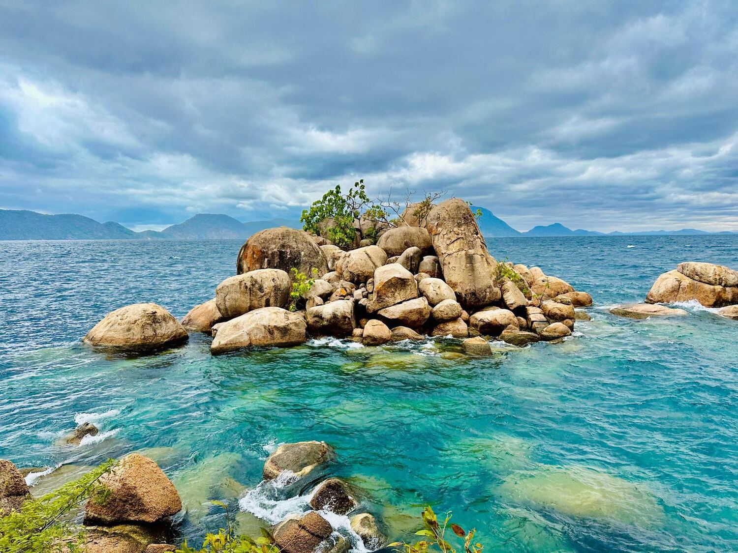 The turquoise waters of Lake Malawi