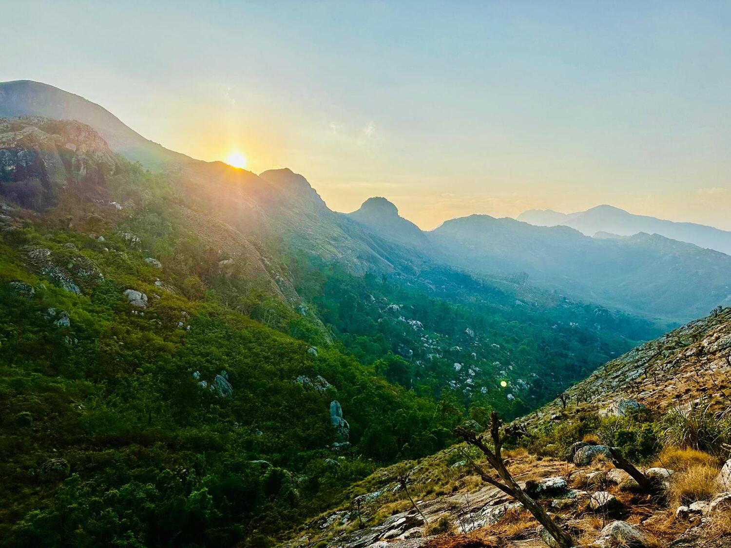 Sunset over Malawi's highlands