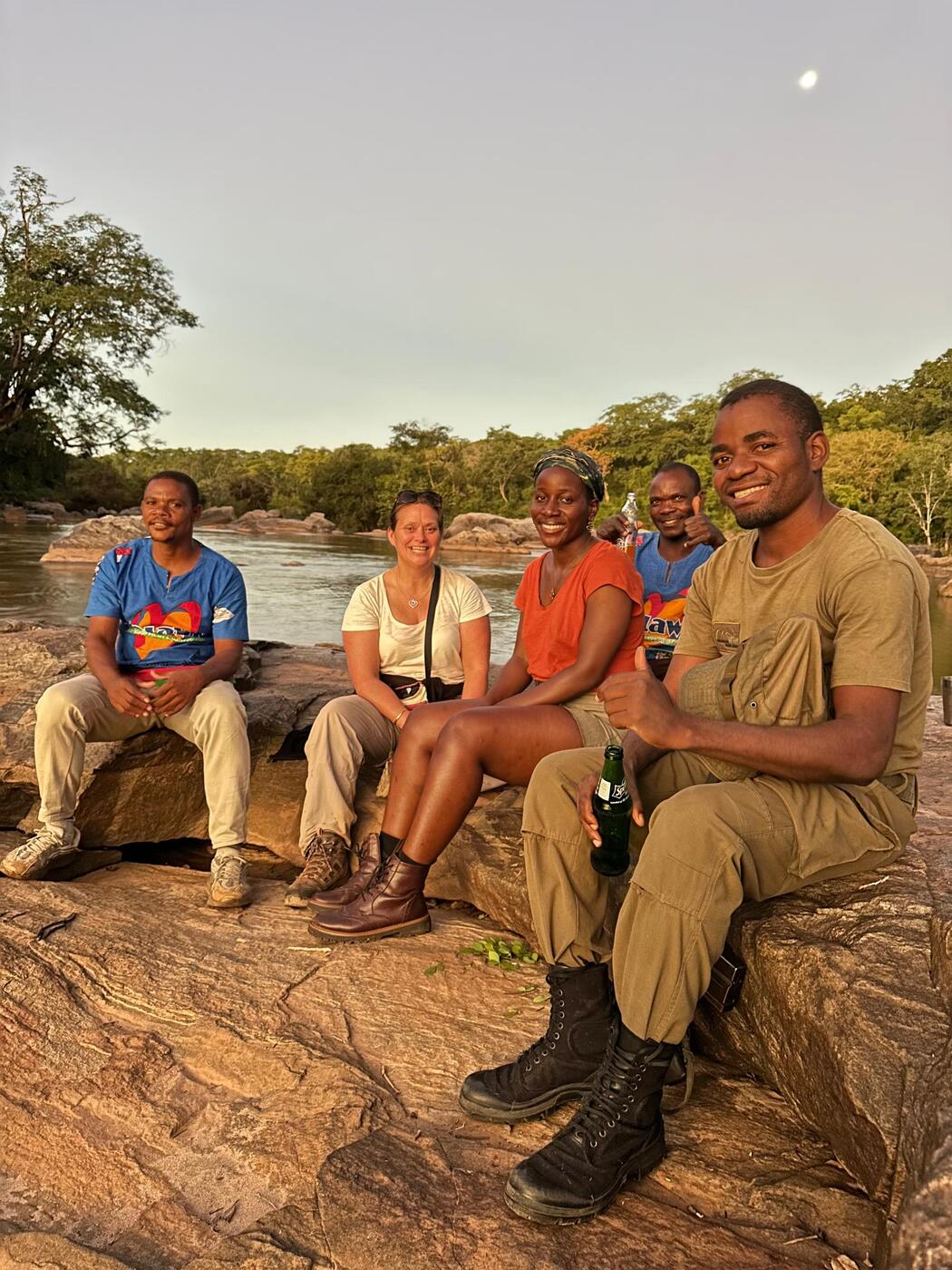Travel group with guide in Malawi